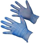 GLOVEMAN Blue Vinyl Gloves Medium 100 Count Powder Latex Free Food Safe New view 2