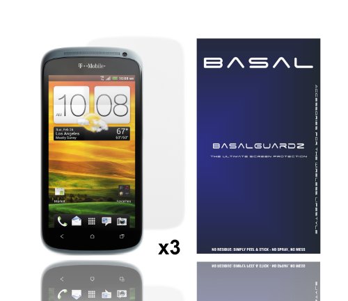 BasalGuardz(TM) HTC One S Ultra-Clear Anti-Fingerprint Screen Protectors (3-pack) [BasalGuardz Retail Packaging]