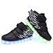 CIOR Kids Boy and Girl's 11 Color Wings Led Sneakers Light Up Flashing Shoes,102,01,34, 2.5 M US Little Kid, 02Black