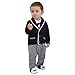 ZOEREA Baby Boys Romper Suits Bow Tie Baptism Wedding Tuxedo Jumpsuit Cotton,Label 70/Age 6-9 Months,Navy