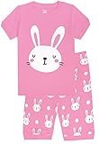 Girls Rabbit Pajamas Children Sleepwear Kids 100% Cotton Short Set