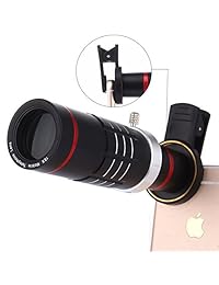 Kit de lentes de cámara óptica para teléfono móvil con zoom universal de 18 aumentos y HD, lente telescópica WMTGUBU + lente de 15 x super macro + lente de gran angular de 0,6 x, Negro