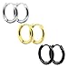 316L Surgical Stainless Steel Hoop Earrings Mens Womens Small Huggie Hoop Earrings(3 Pairs)-10MM