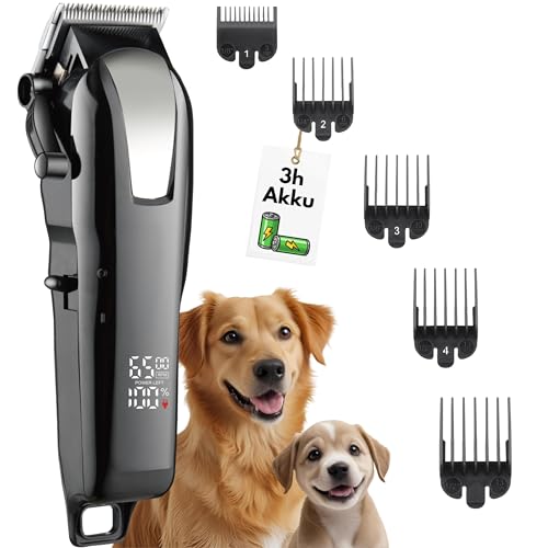 Alpenstern Dog Clippers - Quiet Professional Clipper for Dog Cat Horse Thick Fur - Dog Trimmer Dog Hair Trimmer Dog Razor - 3h Battery