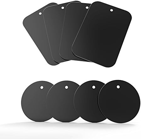 Mount Metal Plate,JAYOKE Replacement Magnetic Plate with 3M Adhesive for Universal Magnetic Car Phone Mount and Tablet Holder,8 Pack-4xRectangular 4x Round,Black