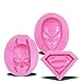 Set of three (3) 3D Silicone Molds in Superman Logo, Spiderman Face and Batman Face For Sugarcraft, Fondant, Chocolate, Gum Paste, Marzipan or Craft Clays For Cake or Cupcake Decorating