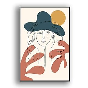 Framed Canvas Wall Art for Living Room, Bedroom Illustration Canvas Prints for Modern Home Decoration Ready to Hang - 16"x24" inches