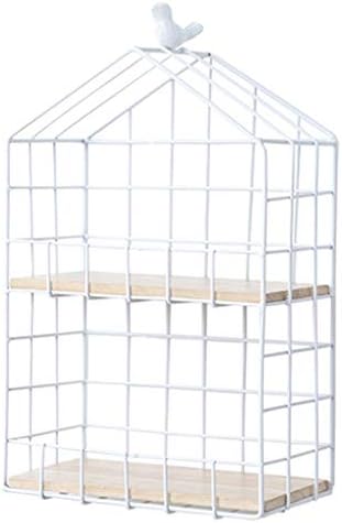 XFPINK Floating Shelves Living Room Bedroom Grid Wall Hanging Bird Cage Shelf Creative Room Wall Decoration Storage Finishing Rack Flower Shelf