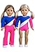 Olympic Gymnast - Clothes for 18 inch Doll - 3 Piece Outfit - Gymnastic Leotard, Warmup Pants and White Shoes - (Dolls Not Included)