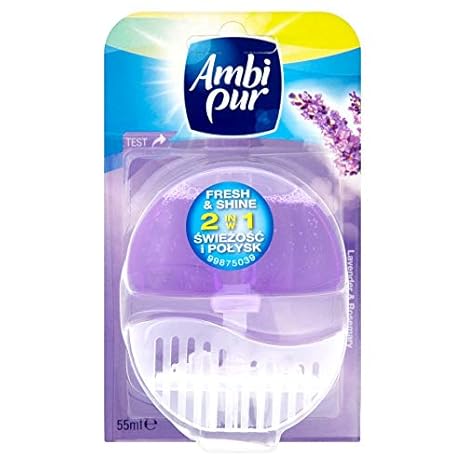 Ambi Pur 6 x WC - Lufterfrischer (Halter + Refill 55ml) - Lavendel und Rosmarin