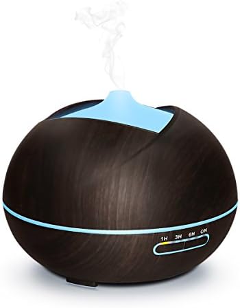 Lalago Aromatherapy Cool Mist Humidifier Ultrasonic Aroma Essential Oil Diffuser for Office Home Bedroom Living Room Study Yoga Spa (Deep Wood Grain)