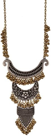 Oreleaa Fashion Turkish Style Beaded Long Pendant Necklace for Women Boho Gypsy