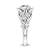 Clearance! WILLTOO Jewelry Fashion Forever Classic Flowers with Tiny Zircon Engagement Wedding Band Ring (Silver, US 6)