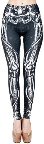 Festie Fever Robot Skeleton Printed Rave Leggings (O/S)
