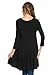 Frumos Womens Tunic Tops For Leggings Round Neck Top Black 2X-Large