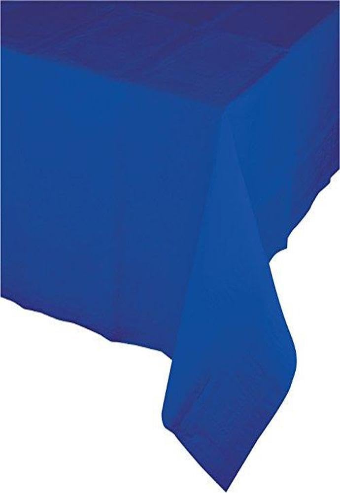 Creative Converting PC713147 Cobalt Blue Plastic-Lined Rectangular Paper Tablecover, 1 Pc