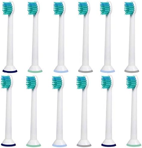 Replacement Toothbrush Heads, Compatible with Philips Sonicare ProResults Mini. Spare heads fit on Philips Electric Toothbrush Models: DiamondClean, FlexCare, Platinum, 2 Series, EasyClean, Pack of 12