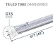 Hyperikon 4 Foot LED Tube, T8 T10 T12 40 Watt Replacement (18W), Single End Ballast Bypass, Clear Lens, UL, DLC, Daylight White, 4 Pack