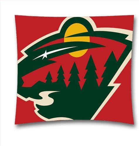 AM Kingdom Sports NHL Minnesota Wild Teams Square Decorative Throw Pillow Cushion Covers for Sofa and Bed, 18"x18"(45cmx45cm) Sports Theme 1648