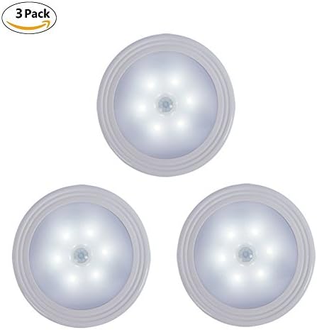 3-Pack iBetterLife Motion Sensor Light, Cordless Battery Powered LED Night Light, Stick-Anywhere Magnet Wall / Ceiling Safe Step Lamps for Stair, Hallway, Closet, Cabinet, Bathroom, Kitchen, Bedroom