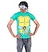 Teenage Mutant Ninja Turtles TMNT Leonardo Costume Green T-Shirt with Blue Eye Mask (Adult Large)