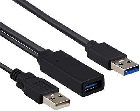 3.0 Extension Cable 25FT,Aiposen USB 3.0 A Male to A Female Extender M/F Cable Cord with Built-in Signal Booster Chips for External Hard Drive, Printer, Scanner, etc