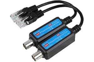 Yosoo Health Gear Network Transmitter, 1Pair 10/100Mbps 1CH Passive IP Network Coaxial Transmitter Receiver Extender HD Camer