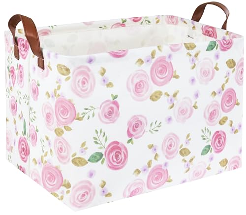 DDBASKET Toy Storage Bin Organizer Pink Rose