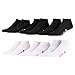 Fila Mens No Show Socks 6 Pack - Mens Socks - Athletic No Show Mens Low Cut Style (Black&White 13-15)