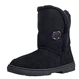 Womens Winter Snow Boots, Clpp'li Single Button Fully Fur Lined Waterproof boots