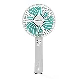 Mini Handheld Fan Portable Fan Personal USB Desk Fan Rechargeable 2600mAh 5 Modes Cooling Fan with Base for Outdoor Office Home Camping Traveling (White) (White)