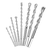 8 Piece Masonry Drill Bits Set 1/2″ 3/8″ 5/16″ 1/4″ 5/16″ 1/4″ 3/16″ 5/32″ Black-Oxide Metal Carbide Tip And Round Shank Metal Drill Bit Set