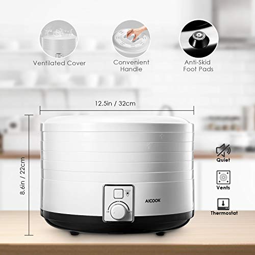 Dehydrator, AICOOK 5 BPAFree Trays Food Dehydrator Machine with