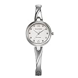 Women's SL711SWA02 Luxury Floating Crystal Quartz Silver Bracelet Watch with Delicate Box
