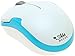 SHHHMOUSE Wireless Silent Noiseless Clickless Mobile Optical Mouse with USB Receiver and Batteries Included, Portable and Compact (White/Turquoise Blue)