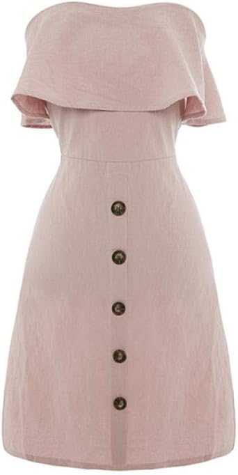 QPXZ Vestido Largo Falda De Algodón Y Lino Vestido Decorativo con