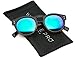 Vintage Inspired Mirror Lens Round Horned Rim Frame Retro Sunglasses