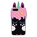 Joyleop Black Unicorn Case for iPhone 7 Plus 8 Plus,Cartoon Soft Silicone Cute 3D Fun Cover,Kawaii Unique Kids Girls Cases,Fashion Animal Character Skin,Gel Shockproof Shell iPhone 7/8 Plus + 5.5