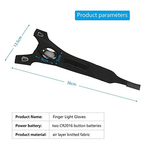 QLGRXWL Angelhandschuhe,LED-Taschenlampenhandschuhe,Nachtlichthandschuhe Im Freien,Zeigefinger Mit Magischem Riemen,Für… – Bild 7