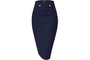 Hybrid & Company Womens Pencil Skirt Premium Nylon Ponte Stretch Office Made in The USA Below Knee