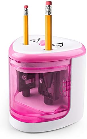 Kekilo 鉛筆削り 電動えんぴつけずり器 鉛筆シャープナー ペンシル削り機 電動 自動 乾電池 可愛い 安全 学生 用 オフィス 学校 ミニ 子供 ピンク 家庭に適応