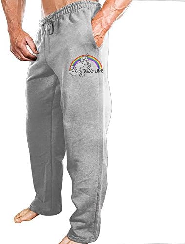 Yuqickng Unicorn Thug Life Men's Running Pants L Ash