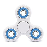 Cppslee Hands Fidget Spinner Toy Stress Reducer- Perfect For ADD, ADHD, Anxiety, and Autism Adult Children (White + blue)