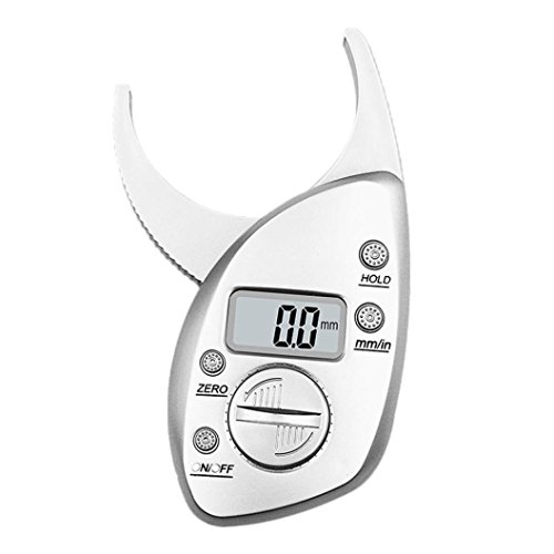 Hometom Body Fat Caliper, Digital Electronic Fitness Personal Measurement Tool Monitor Measure Muscle Tester (Silver)