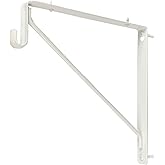 Welded HEAVY DUTY Oval Closet Rod & Shelf Support Bracket | Gloss White | 2 Pack