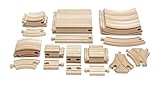 Maxim Enterprise Expansion Wooden Train Track Pack - Thomas & Friends/BRIO Compatible (54-Piece)