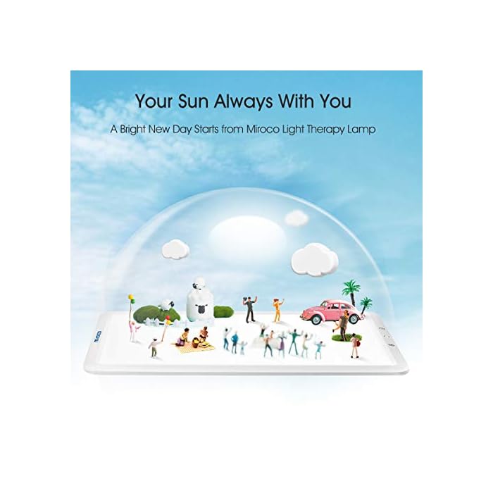 Miroco Light Therapy Lamp, UVFree 10000 Lux Happy Light Box, Bright Seasonal Depression