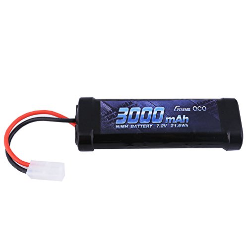Gens ace 7.2V 3000mAh NiMH Battery with Tamiya Plug for RC Cars Truggy Tank Electric RC Monster Truck Buggy Traxxas LOSI Associated HPI Tamiya Kyosho
