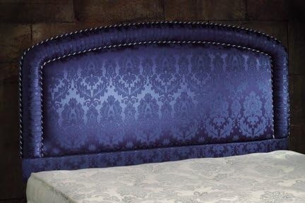 Winsor Double (4ft6) Headboard in Blue Damask Fabric (Fast Delivery Headboard!) by HEADLINER HEADBOARDS