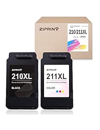 ZIPRINT - Cartucho de tinta remanufacturado para Canon 210XL 211XL PG-210 XL CL-211 XL para Canon PIXMA MX350 MP280 MX410 MP250 MX340 MP495 MX330 MP240 IP2702 IP2700 (1 negro, 1 tri-color)